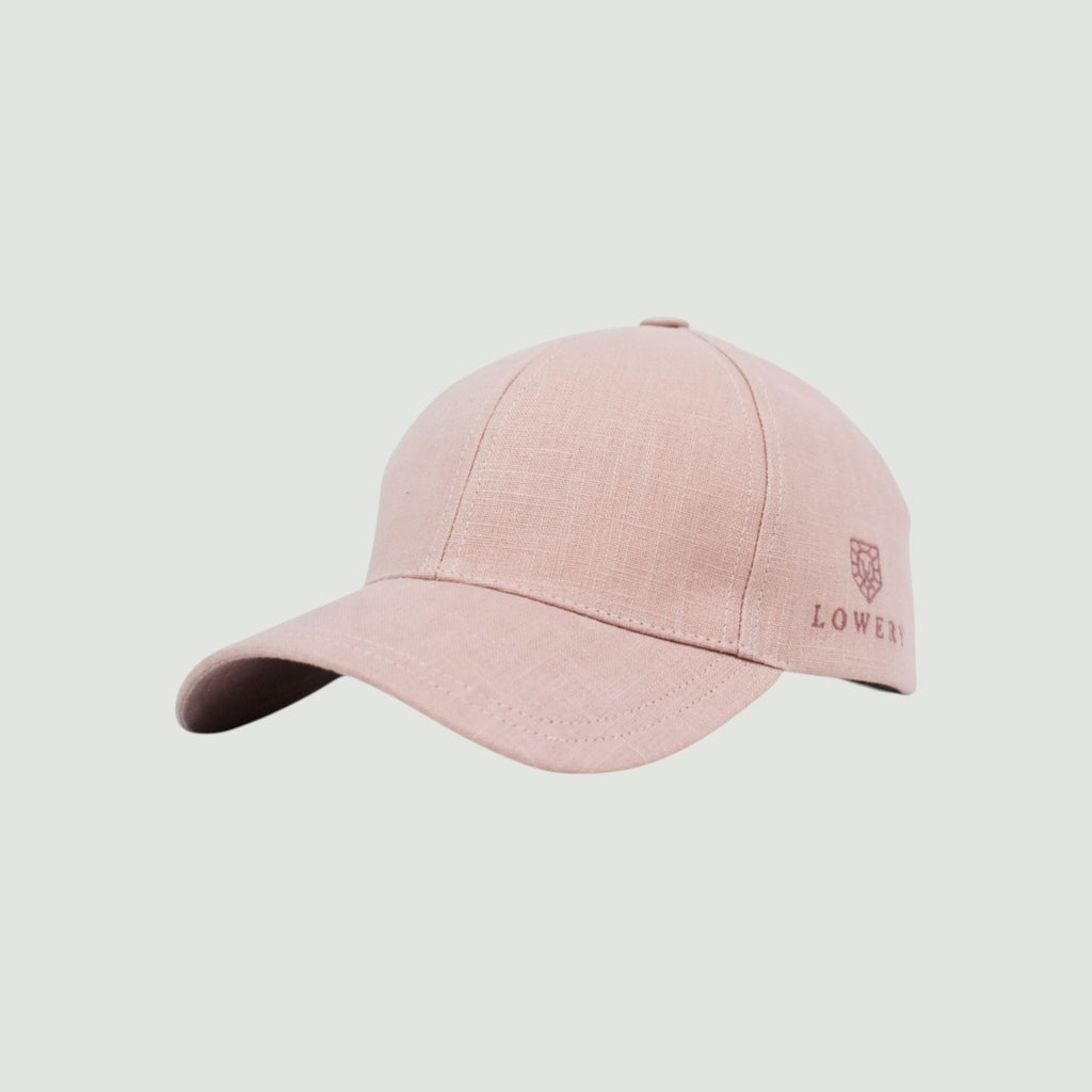 Casquette en lin Rose